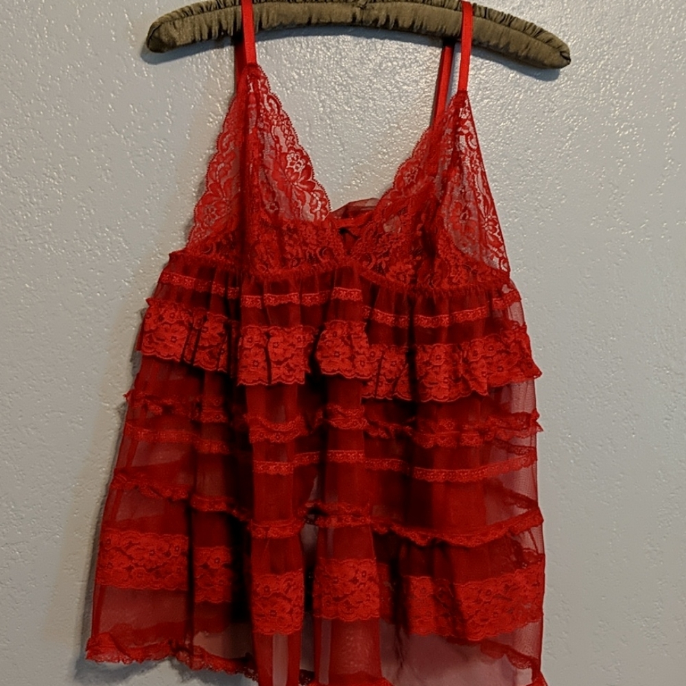 Victoria's Secret beautiful red lace nighty set
